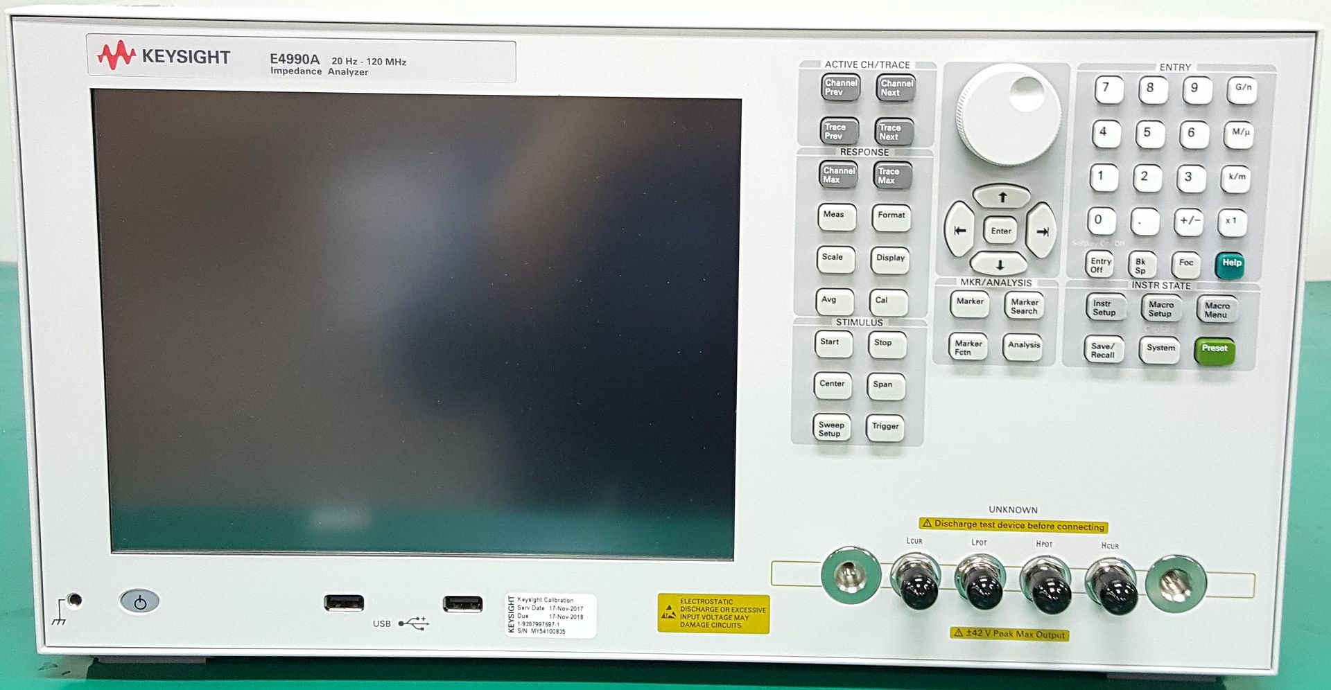 Keysight Agilent E4990A 20Hz - 120MHz Impedance Analyzer w